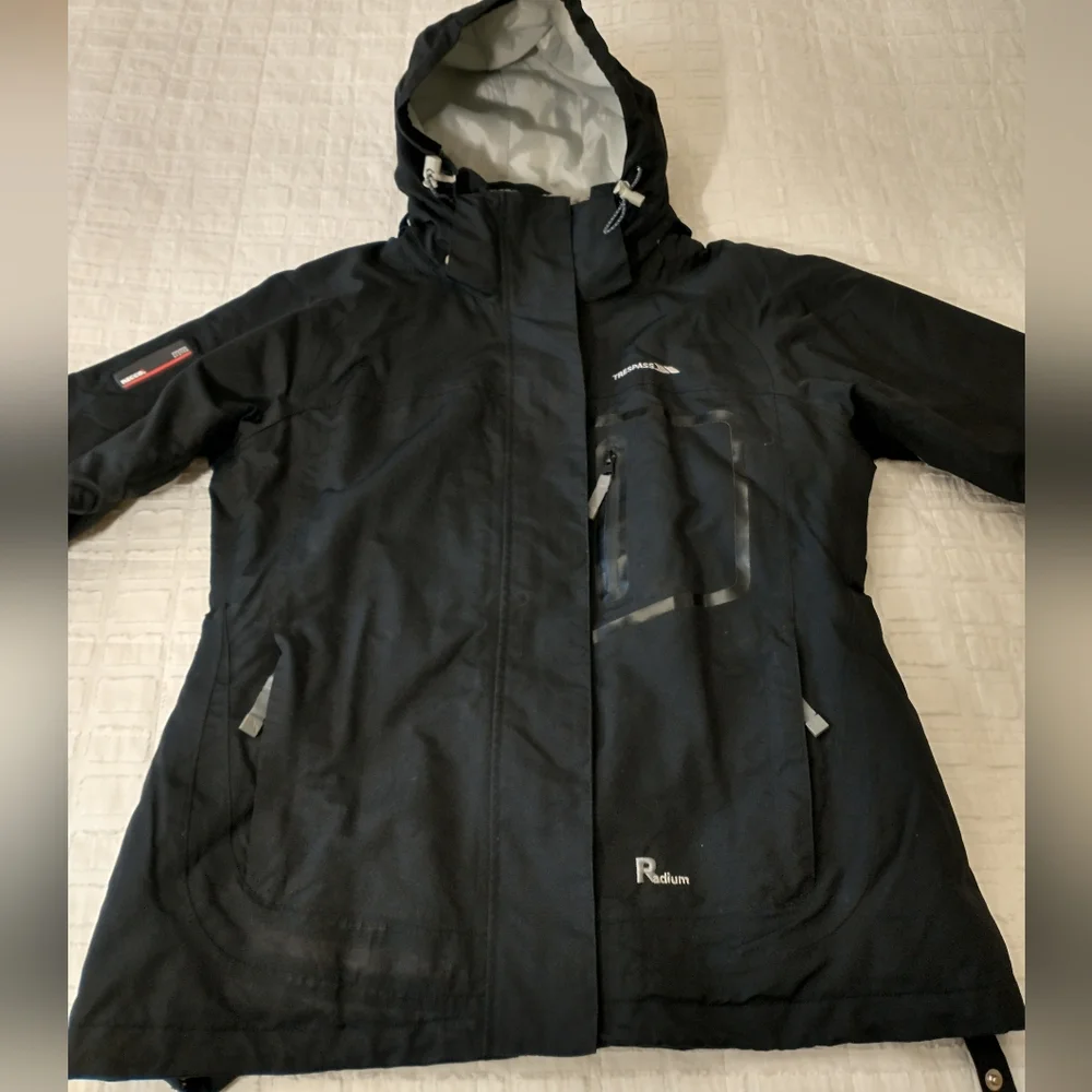 Trespass Radium Recco Jacket, Waterproof, Windproof, Breathable,‎ Black, Size XL